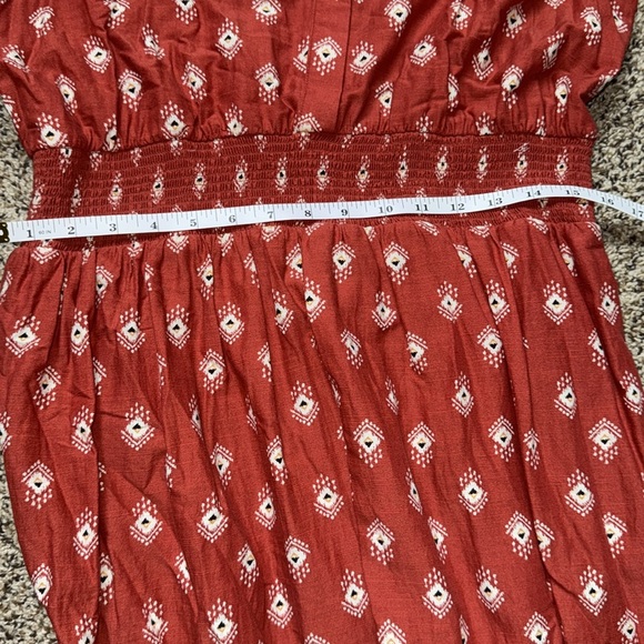 ANTHROPOLOGIE Felipa Maxi Dress Size LG Red/Ivory Flounce Dress LIKE NEW - Picture 6 of 11